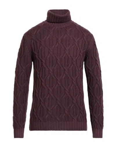 Pt Torino Man Turtleneck Garnet Size 40 Virgin Wool, Cashmere In Red