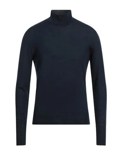 Pt Torino Man Turtleneck Midnight Blue Size 38 Virgin Wool In Blue