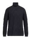 Pt Torino Man Turtleneck Navy Size 42 Virgin Wool, Cashmere In Blue