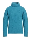 Pt Torino Man Turtleneck Turquoise Size 40 Wool, Alpaca Wool, Acrylic In Blue