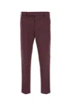 Pt Torino Turn-up Hem Tapered Trousers In Maroon