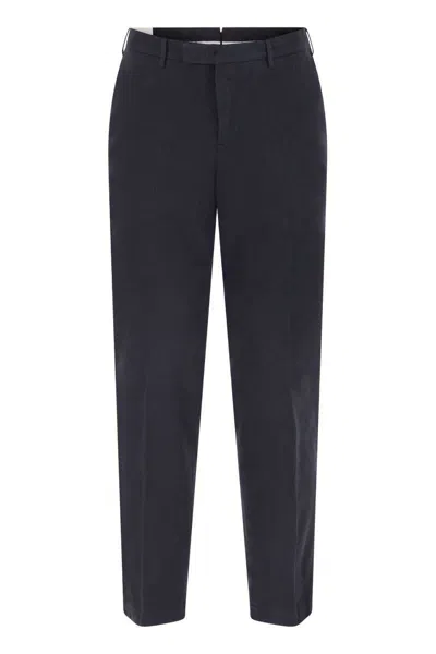 Pt Torino Master - Cotton And Cashmere Trousers In Blue