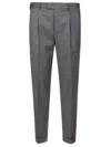 Pt Torino High-waisted Chino Pants With Tailored Detailing In Middle Grey