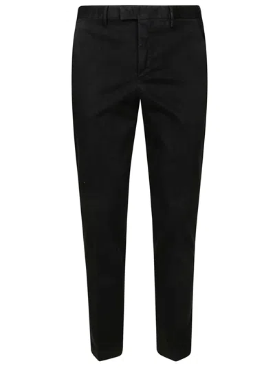 Pt Torino Pleated Cotton Pants In Black