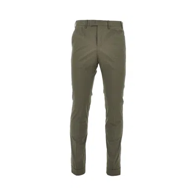 Pt Torino Button Tapered Trousers In Green