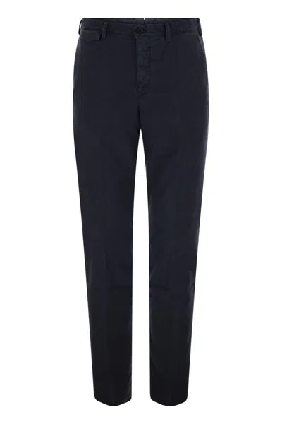 Pt Torino Master-fit Cotton-linen Trousers In Blue