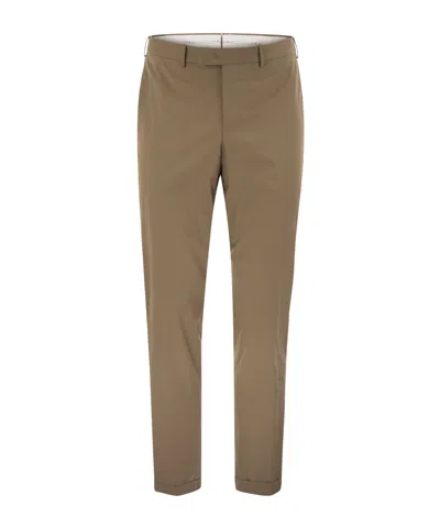 Pt Torino Master Fit Stretch Pants In Brown