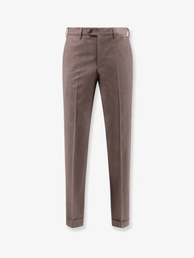 Pt Torino Master Fit Stretch Virgin Wool Trousers In Brown