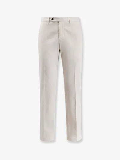 Pt Torino Master Fit Style Stretch Cotton Trousers In White