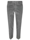 Pt Torino Tailored Grey Corduroy Trousers With Mid-rise Fit In Gray
