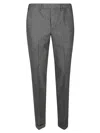 Pt Torino Checkered Trousers With Pockets And Cuffed Hem In Gray