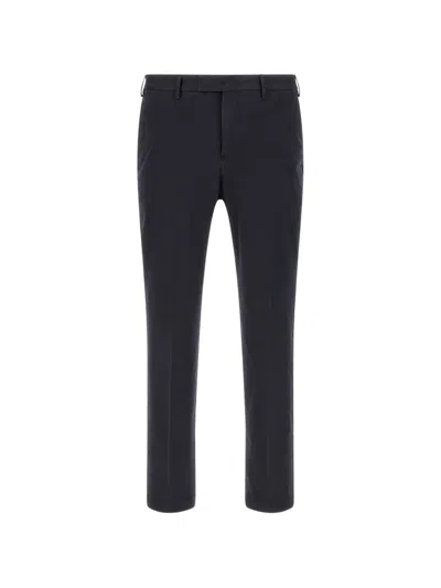 Pt Torino Master Logo-plaque Tailored Trousers In Blue