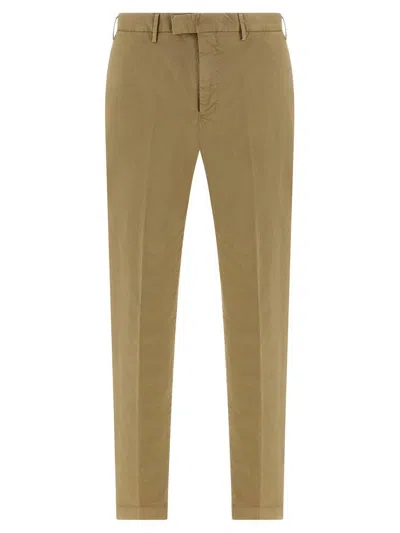 Pt Torino Pleated Turn-up Trousers In Brown