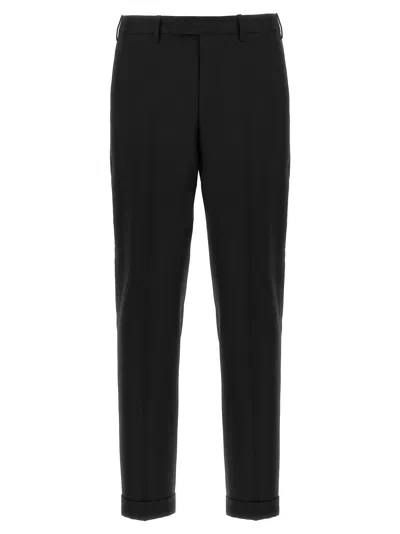 Pt Torino Virgin Wool Tailored Trousers In Black