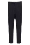 Pt Torino Tailored Black Trousers With Discreet Pockets In Blue