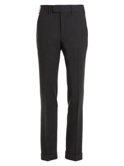 Pt Torino Trousers Tailored Cuffed Hem In Black