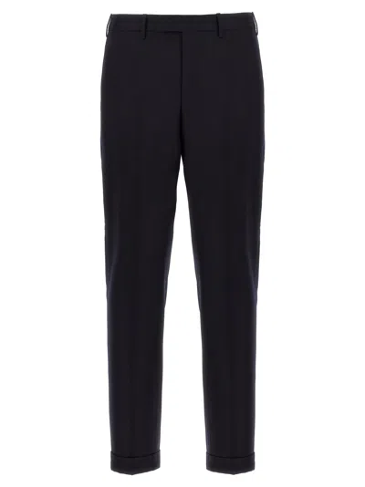 Pt Torino Virgin Wool Tailored Trousers In Black