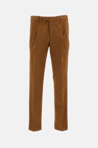 Pt Torino Master Stretch Satin Trousers In Brown