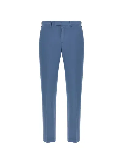 Pt Torino Master Zip Fastening Tailored Trousers In Blue