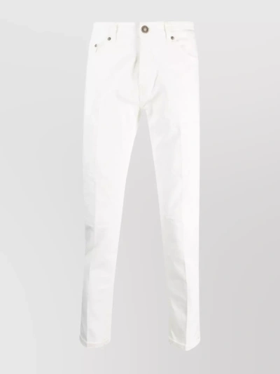 Pt Torino Medium-rise Slim Cut Cropped Jeans In White