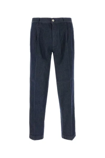 Pt Torino Trousers Cotton Front Pleats In Blue