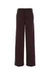 Pt Torino Melange Grape Wool Blend Lorenza Palazzo Pant In Brown