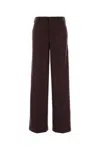 Pt Torino Melange Grape Wool Blend Lorenza Palazzo Pant In Burgundy
