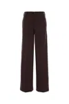 Pt Torino Melange Grape Wool Blend Lorenza Palazzo Pant In Burgundy