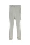 Pt Torino Wool Trousers With Pleated Front And Cuffed Hem In 0210