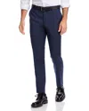 Pt Torino Melange Stretch Flannel Slim Fit Trousers In Navy Melange