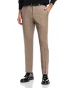 Pt Torino Melange Stretch Flannel Slim Fit Trousers In Tan