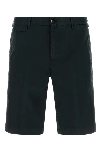Pt Torino Dark Green Solid Shorts In Blue