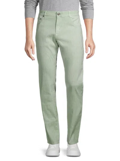 Pt Torino Men's Delave Linen Straight-leg Jeans In Green
