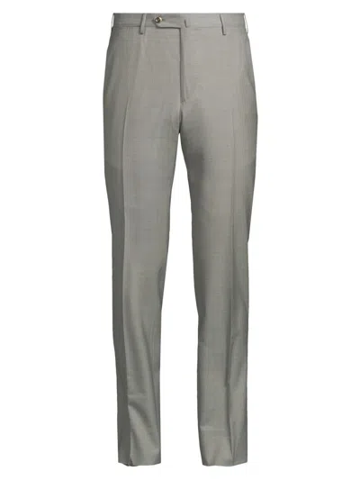 Pt Torino Man Pants Sage Green Size 44 Linen, Cotton, Elastane In Gray