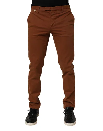Pre-owned Pt Torino Men Skinny Chino Mid Waist Trouser Men's Pants () In Brown