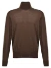 Pt Torino Lightweight Ribbed Turtleneck Sweater With Long Sleeves