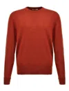 Pt Torino Crew Neck Merino Wool Sweater In Red