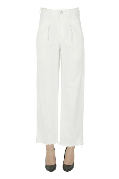 Pt Torino Mia Denim Trousers In White