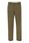 Pt Torino Michael Straight Leg Cotton Linen Trousers In Military Green