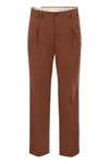 Pt Torino Michael - Stretch Cotton Blend Trousers In Brick