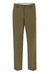 Pt Torino Michael Straight Leg Cotton Linen Trousers In Military Green
