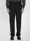Pt Torino Wool Trousers Mid-rise Waist In Black
