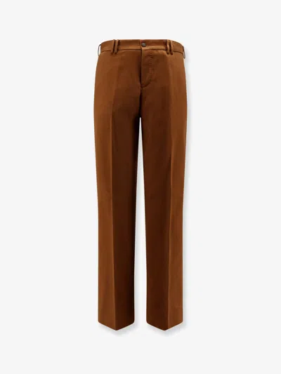 Pt Torino Michael Reworked Cotton Trousers In Brown