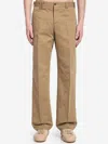 Pt Torino Straight Leg Trousers In Cotton And Linen In Brown