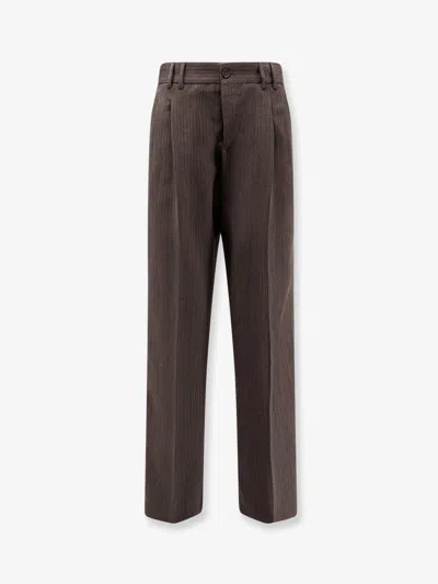Pt Torino Michael Virgin Wool Trousers In Brown