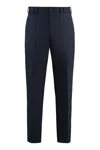 Pt Torino Straight Wool Trousers Elastic Waist In Black