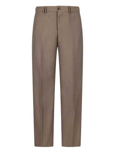 Pt Torino Micheal Archive Pinstripe Trousers In Brown