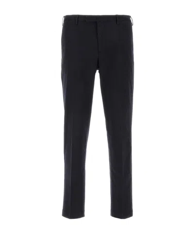 Pt Torino Mid-rise Slim Cut Trousers In Black