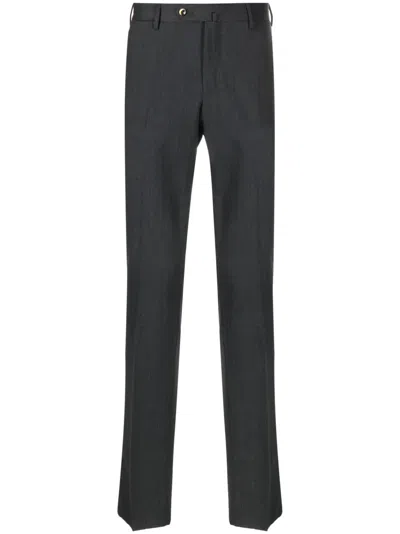 Pt Torino Mid-rise Slim-cut Trousers In Grey