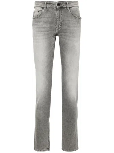 Pt Torino Mid-rise Slim-fit Jeans In Grey